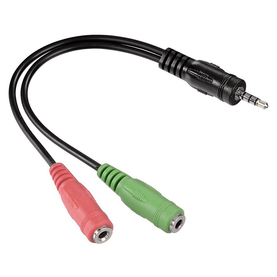 Cable de Audio Goobay Jack 3,5mm 4Contactos A 2 Jack 3,5mm Hembra MIC/AUR 0,30m