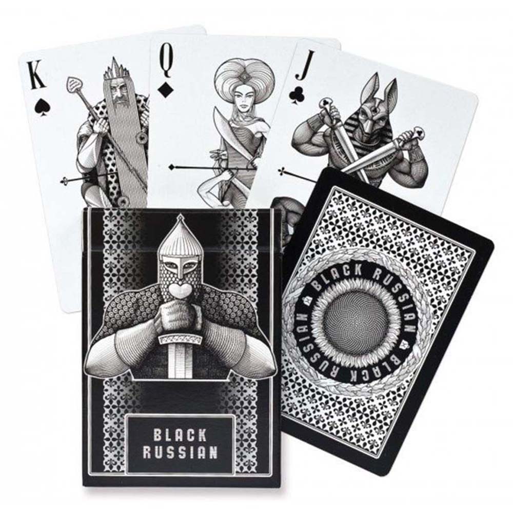 Piatnik Baraja de poker de 55 cartas Rusia negra Incluye 3 jokers Arte Juego mesa Jugar Adultos Colección Coleccionable Poquer