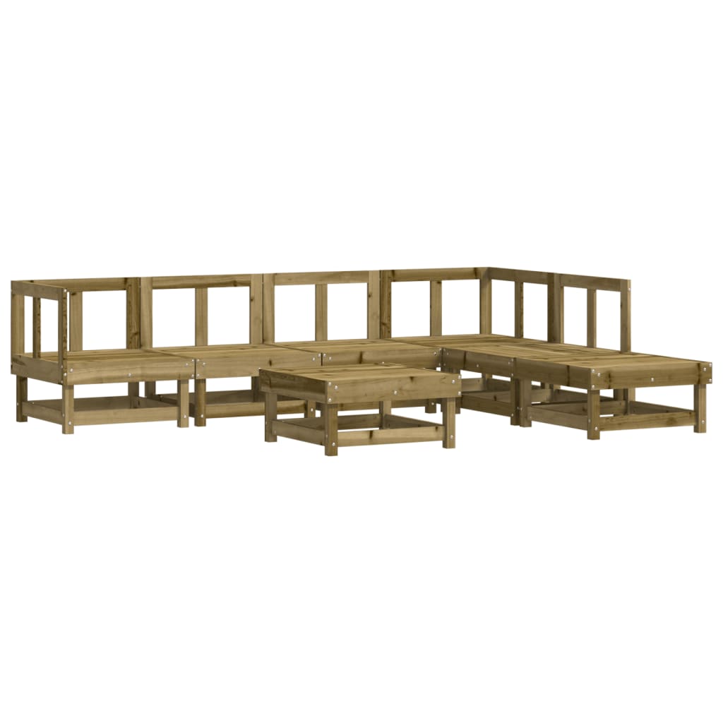 vidaXL Juego de muebles de jardín 7 pzas madera de pino impregnada