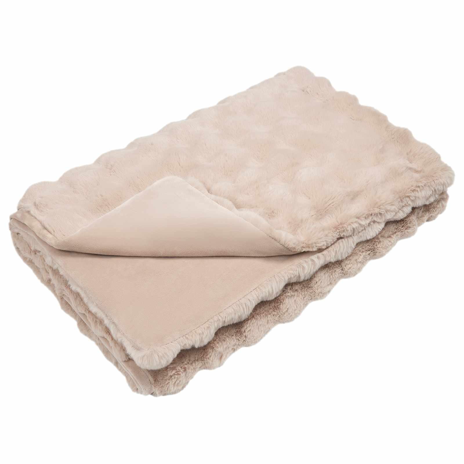 vidaXL Manta de de conejo sintético antideslizante Olite Beige