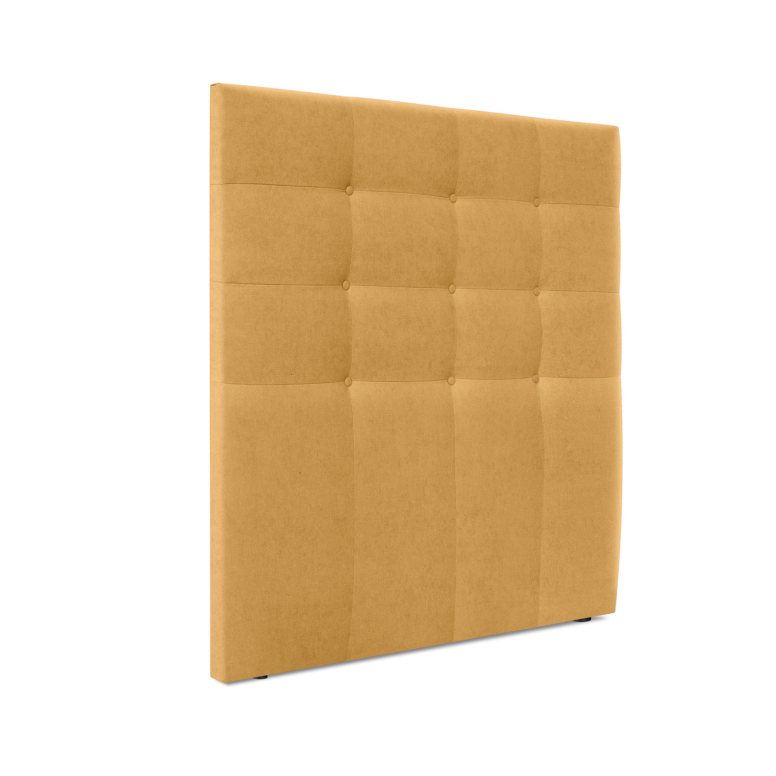 DHOME Cabecero Capitoné hasta el Suelo Cabezal 8cm tapizado ACUALINE Tela y Polipiel para Cama Dormitorio (Mostaza Tela)