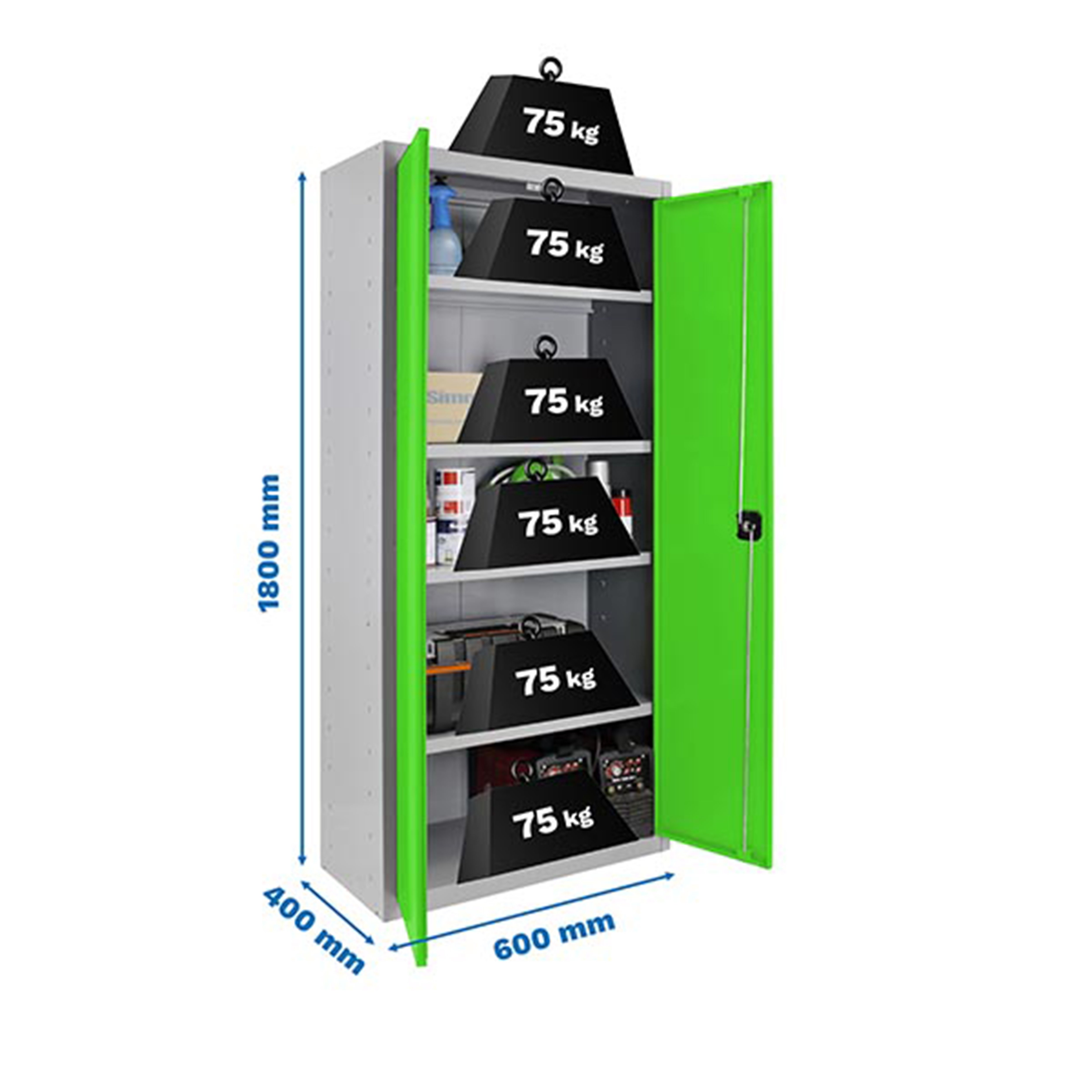 Estantería SIMONRACK Simonlocker prof.dism.multi. 180x60x40 2/4 gr/ver