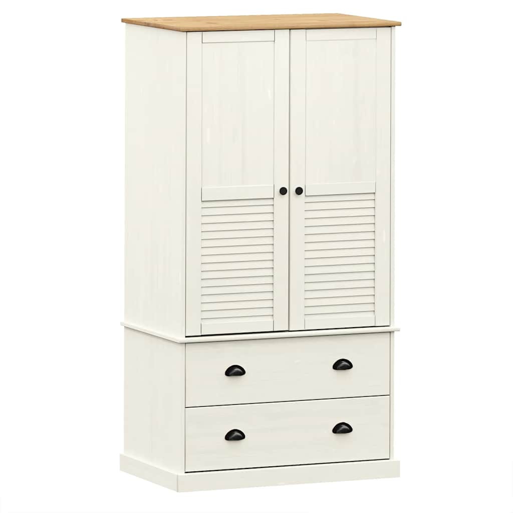vidaXL Armario VIGO madera maciza de pino blanco 90x55x170 cm
