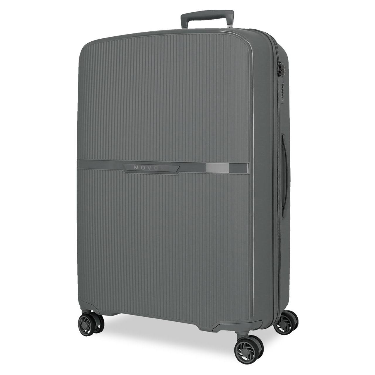 Maleta Grande Movom Moon de Polipropileno, 51x76x32,5 cm, 127,91L, Expandible, 4 Ruedas Dobles y Cierre TSA
