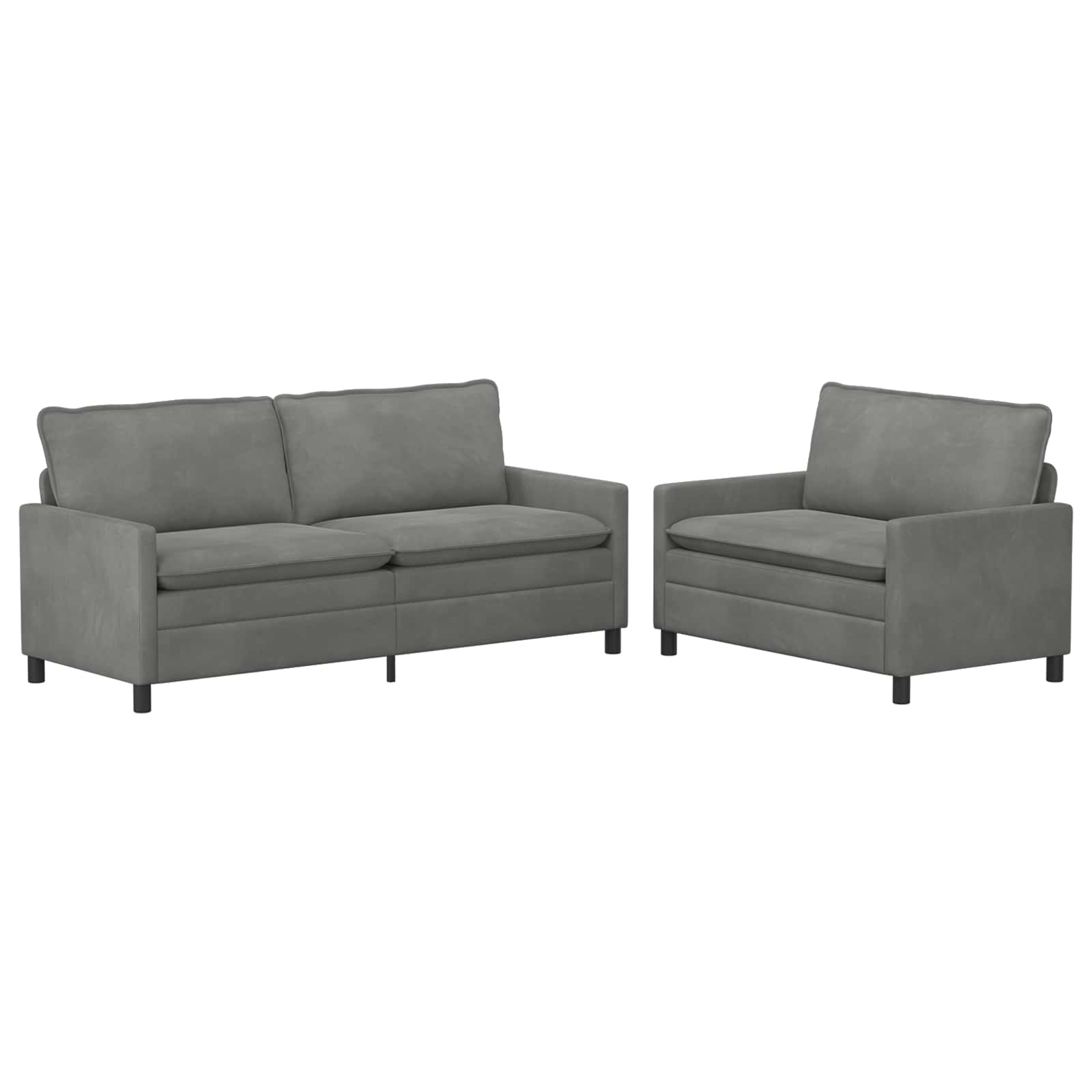 Juego de Sofá 2 pcs Gris oscuro Terciopelo
