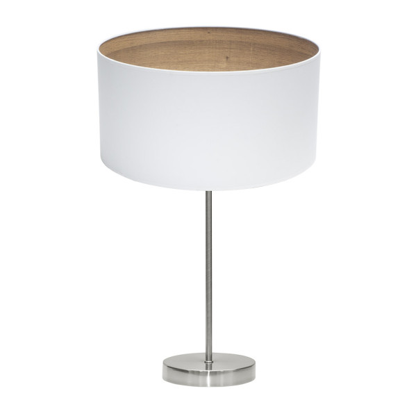 FABRILAMP Sobremesa Tatiana 1xe27 Niquel/blanco-mad.Clara 63x30x30 Cm