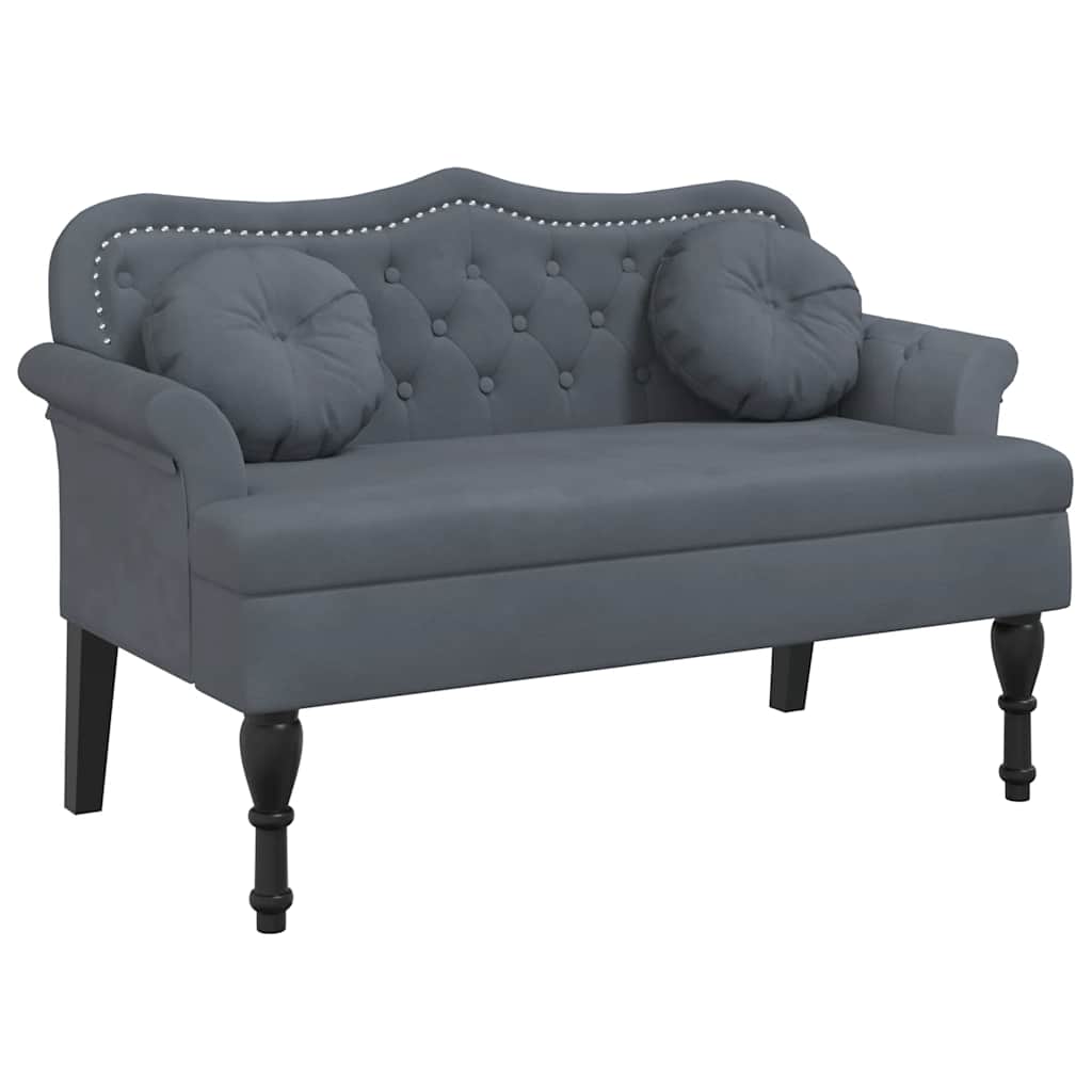 vidaXL Banco con cojines terciopelo rojo tinto 120,5x65x75 cm en color Rojo vino tinto/Gris oscuro/Azul y más | acolchados duraderos para sofás de jardín terraza exterior