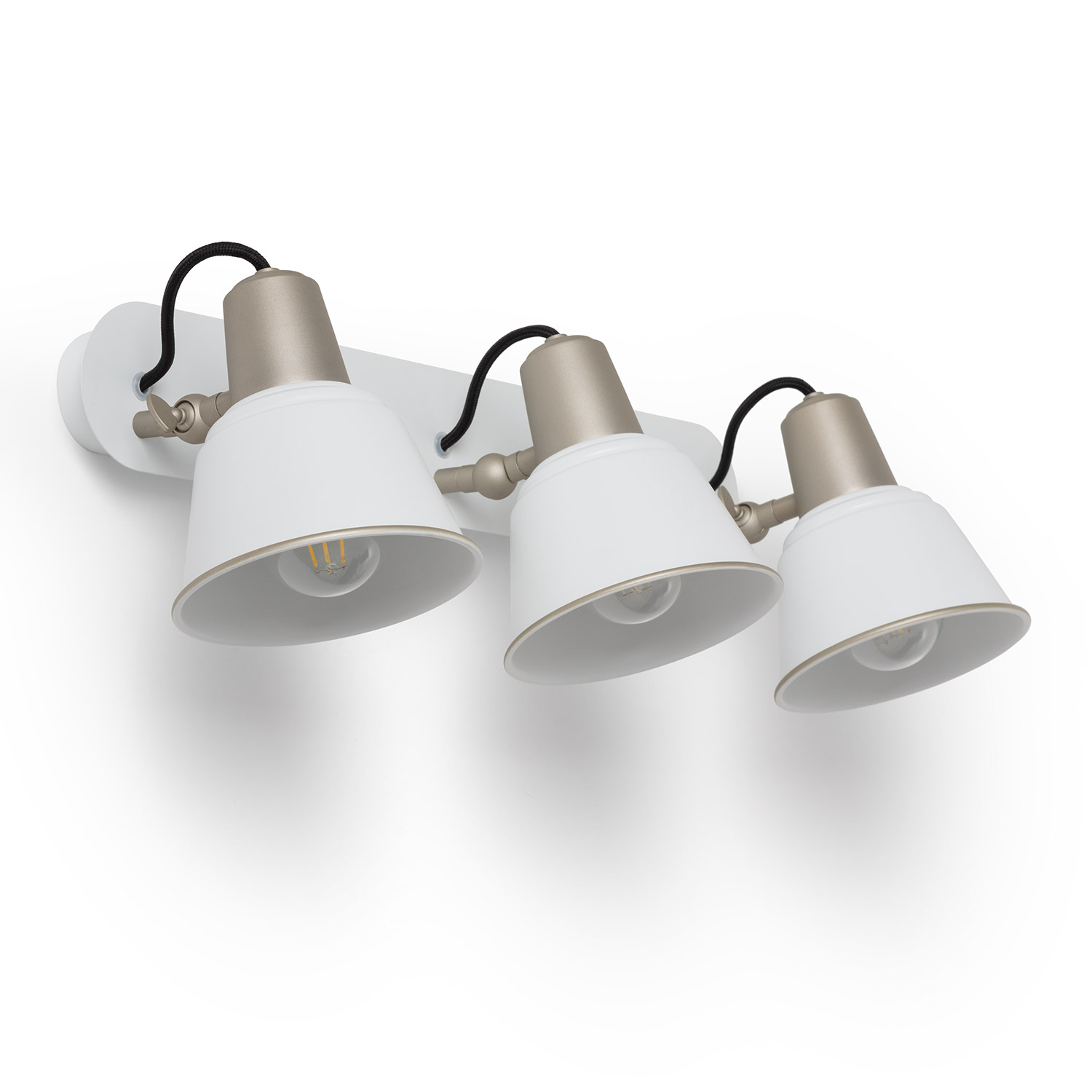 Ledkia Lámpara de Pared Baño Metal 3 Focos Birzay Blanco