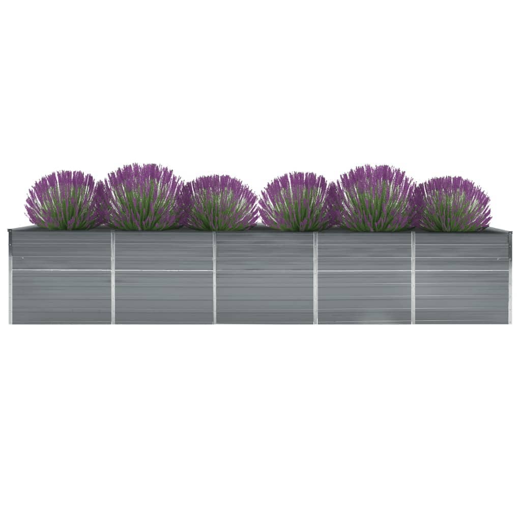 vidaXL Arriate de jardín de acero galvanizado gris dimensiones 240 x 80 x 77 cm,  240 x 80 x 45 cm,  160 x 40 x 77 cm y mas