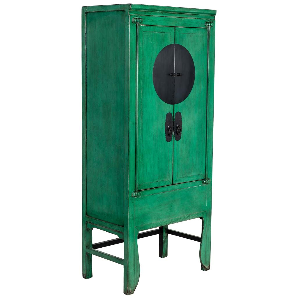 Wonderlust Deco - Armario de madera verde 84x50x194h cm Verde 84x50x194h cm