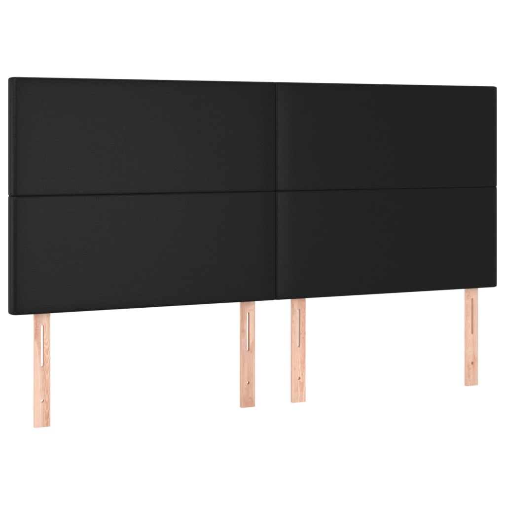 vidaXL Cabecero con luces LED cuero sintético negro 180x5x118/128 cm