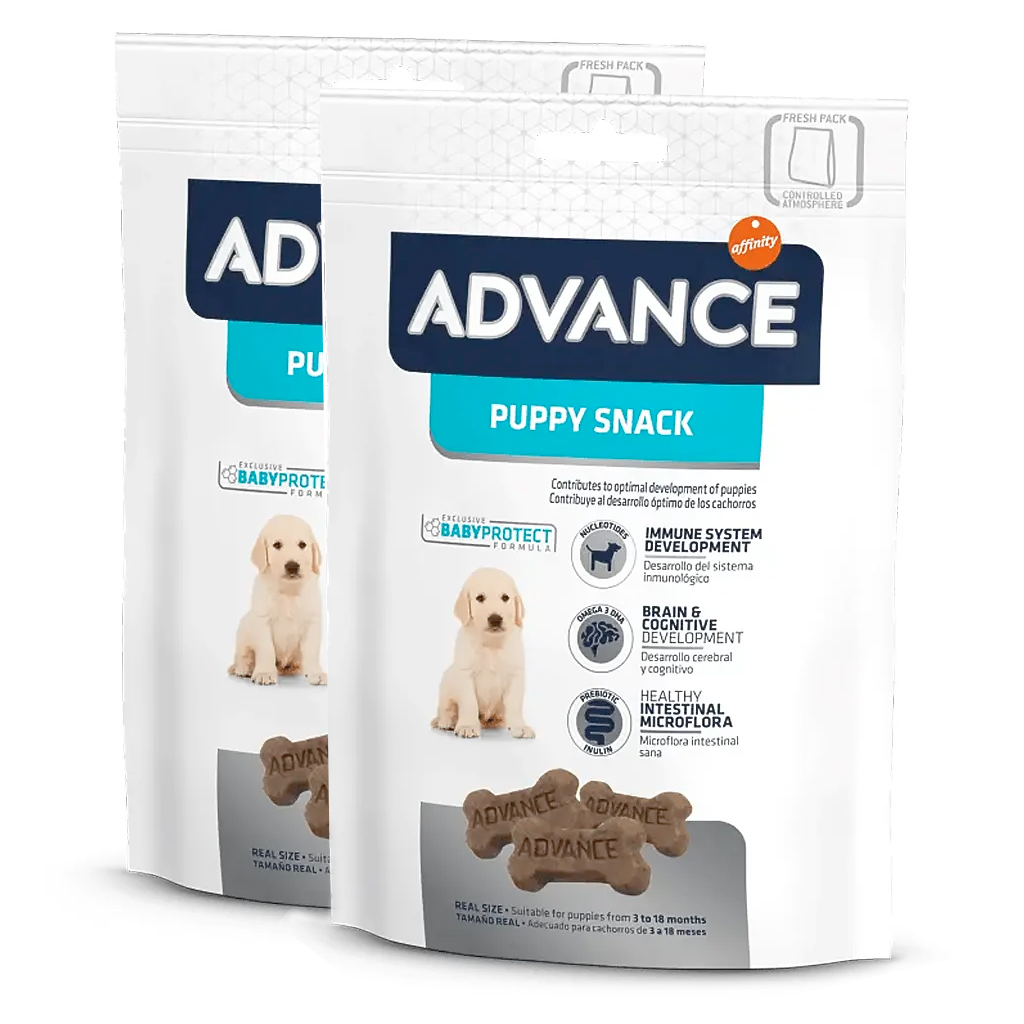 Advance - Advance Puppy 2xUnidades, Snack para Perros Cachorros, Galletas Dentales con Forma de Hueso