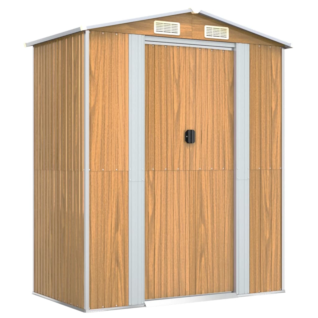 vidaXL Cobertizo jardín acero galvanizado marrón claro 192x108x223 cm