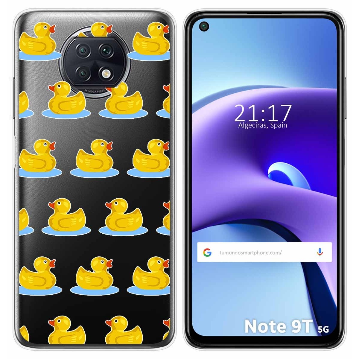 Tumundosmartphone Funda Gel Transparente para Xiaomi Redmi Note 9T 5G diseño Pato Dibujos
