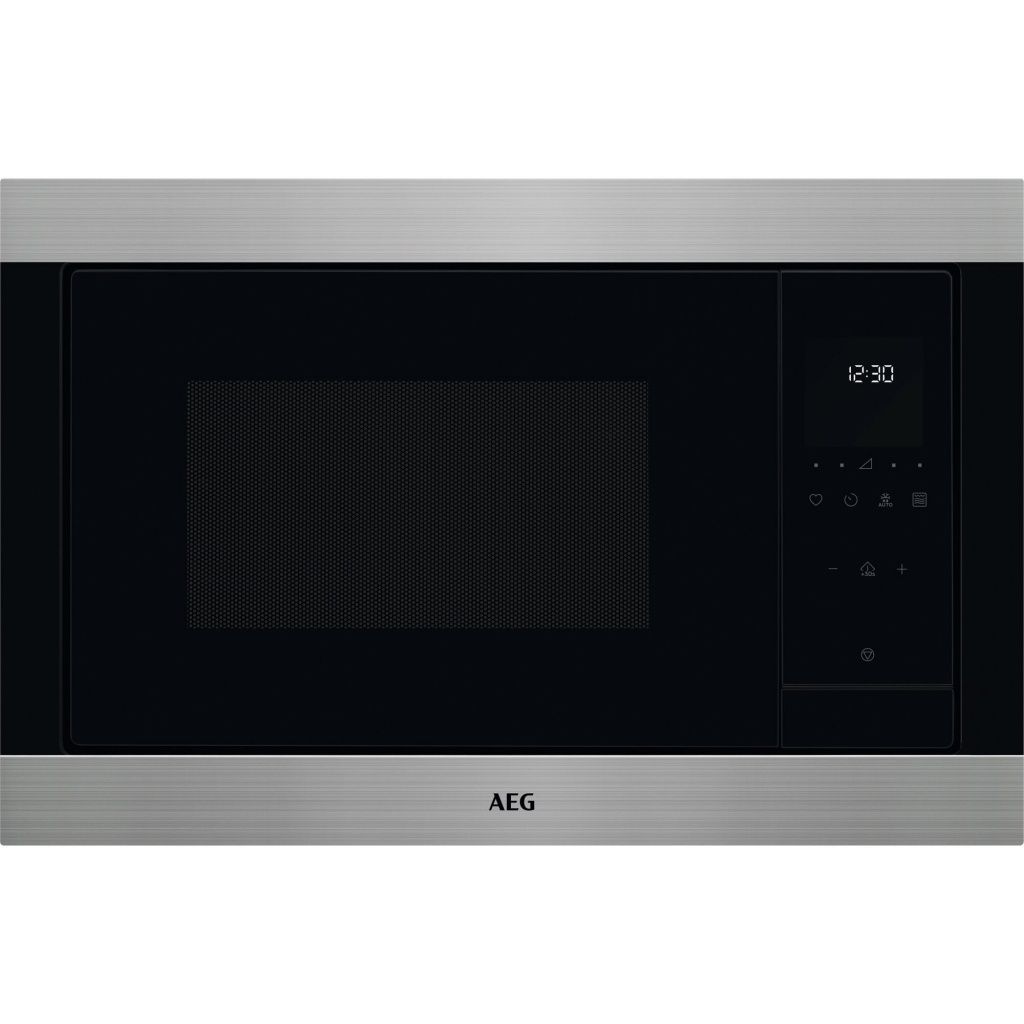 AEG - Microondas integrable TMS5G25IEM de 25 L con grill de 1000 W y potencia de 900 W, acero inoxidable y cristal negro para cocina moderna
