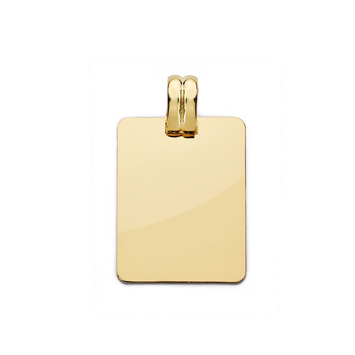 Colgante chapa oro 18k lisa 24mm. rectangular esquinas redondeadas
