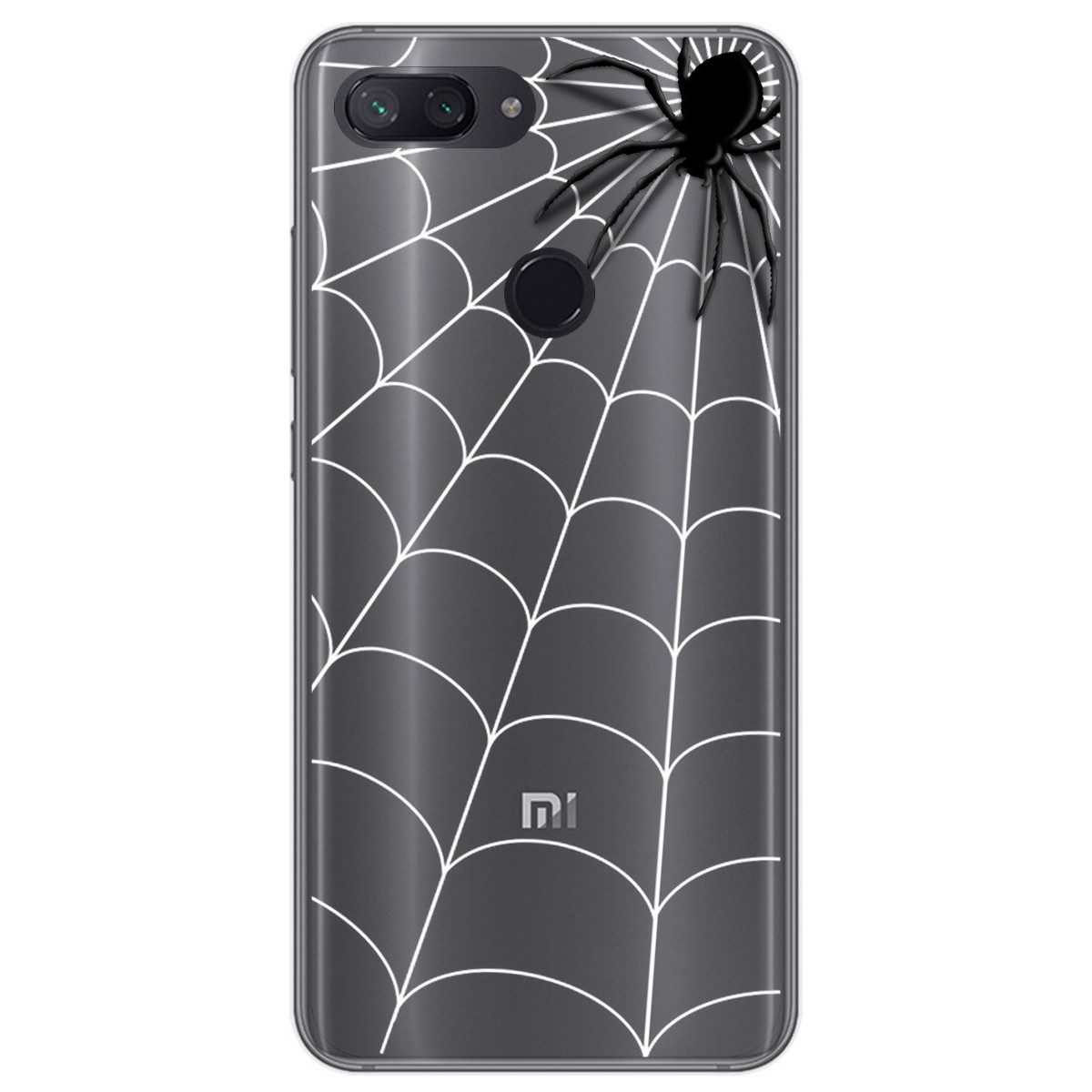 Tumundosmartphone Funda Gel Transparente para Xiaomi Mi 8 Lite diseño Araña Dibujos