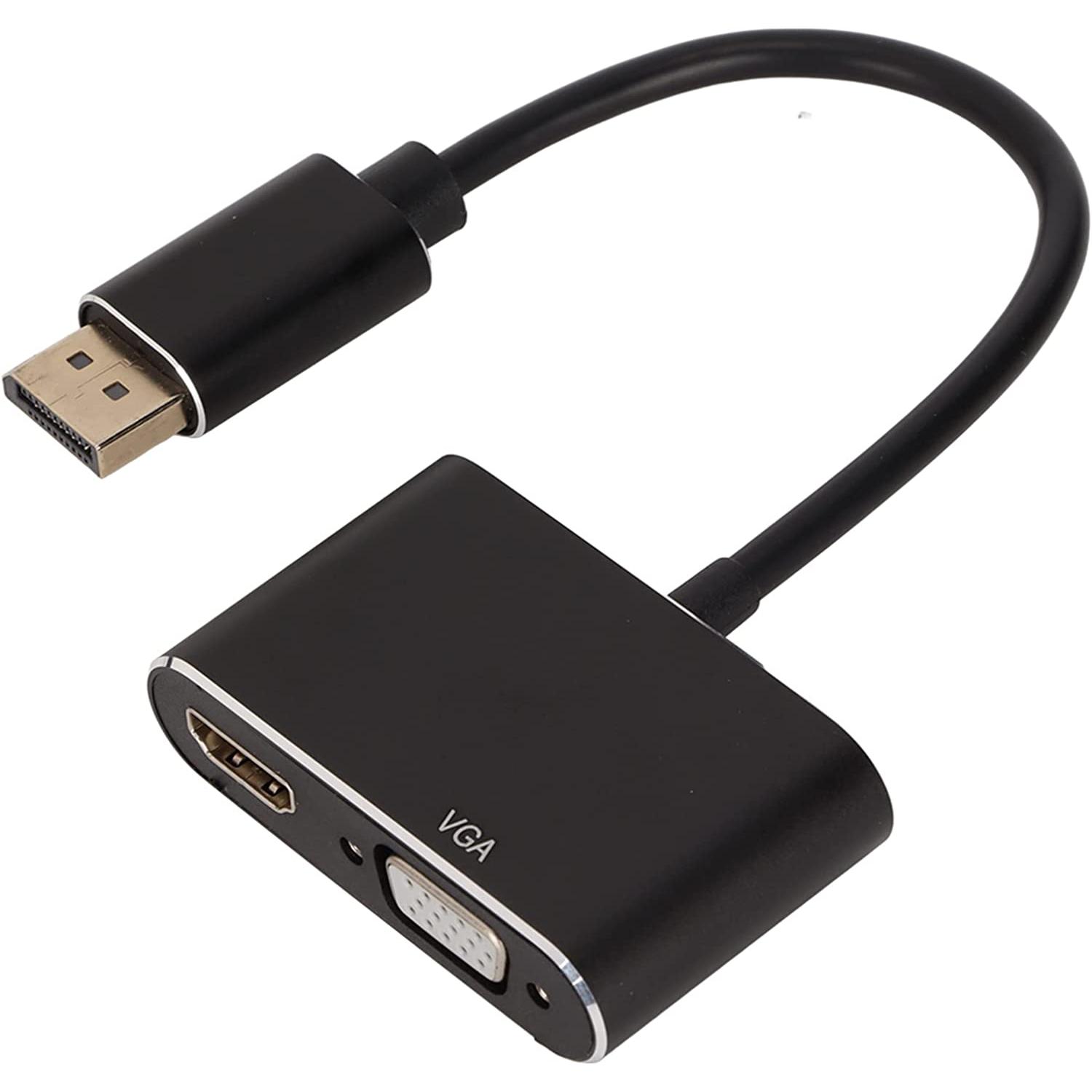 FGNS. Adaptador DisplayPort a HDMI+VGA hembra,Conversor DisplayPort a HDMI o VGA Compatible con Thunderbolt