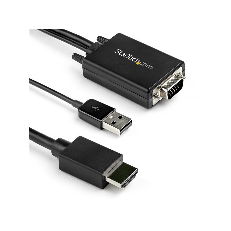 StarTech.com - Cable de 2m Adaptador VGA a HDMI - Alimentado por USB - 1080p VGA2HDMM2M