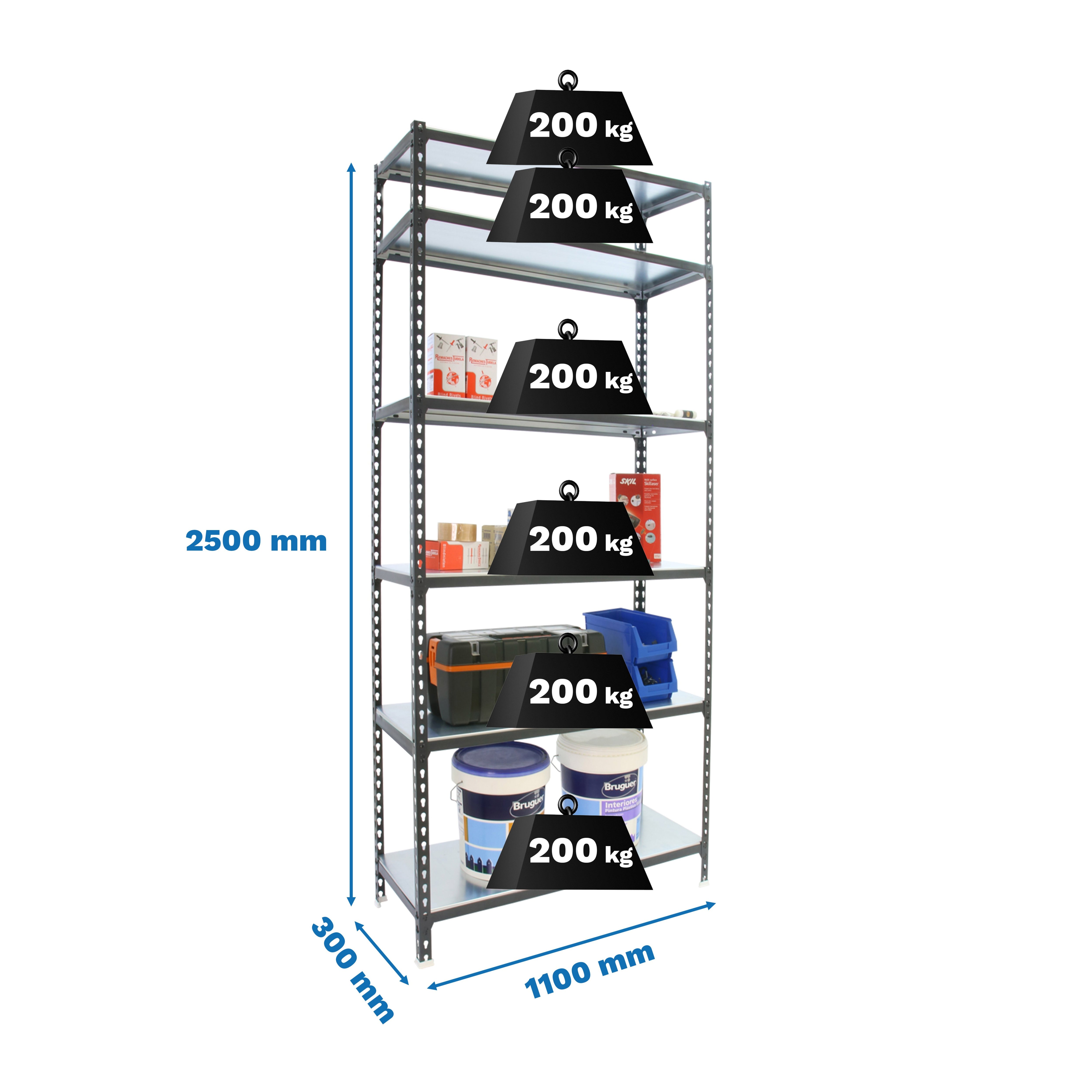 Estantería SIMONRACK Simonclick superplus 6/300 antracita/galva