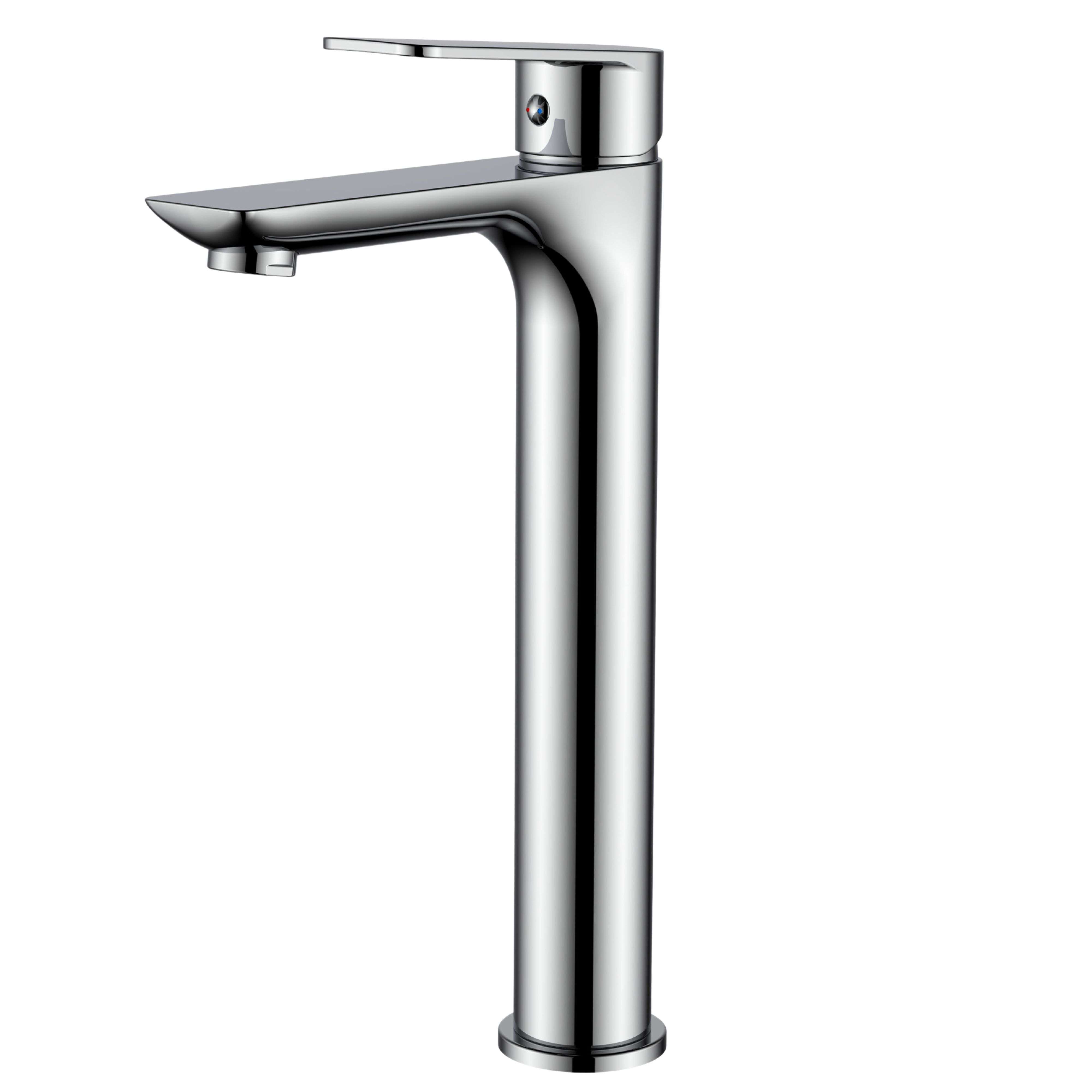 Miroytengo Grifo Lavabo Alto Monomando, Grifo Baño Misisipi Cromado, Acero Inoxidable 304 Fría/Caliente