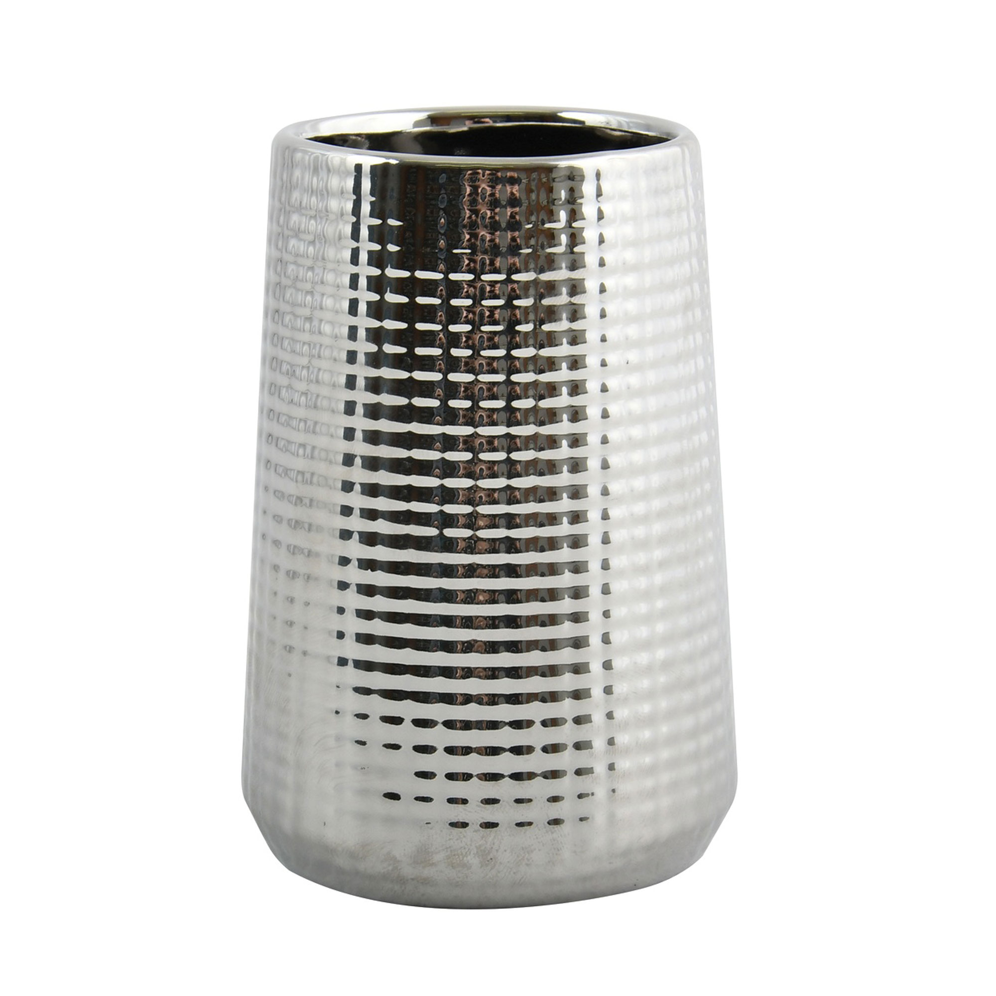 MSV Vaso de Cerámica Dallas - Efecto Cromo - Brillante
