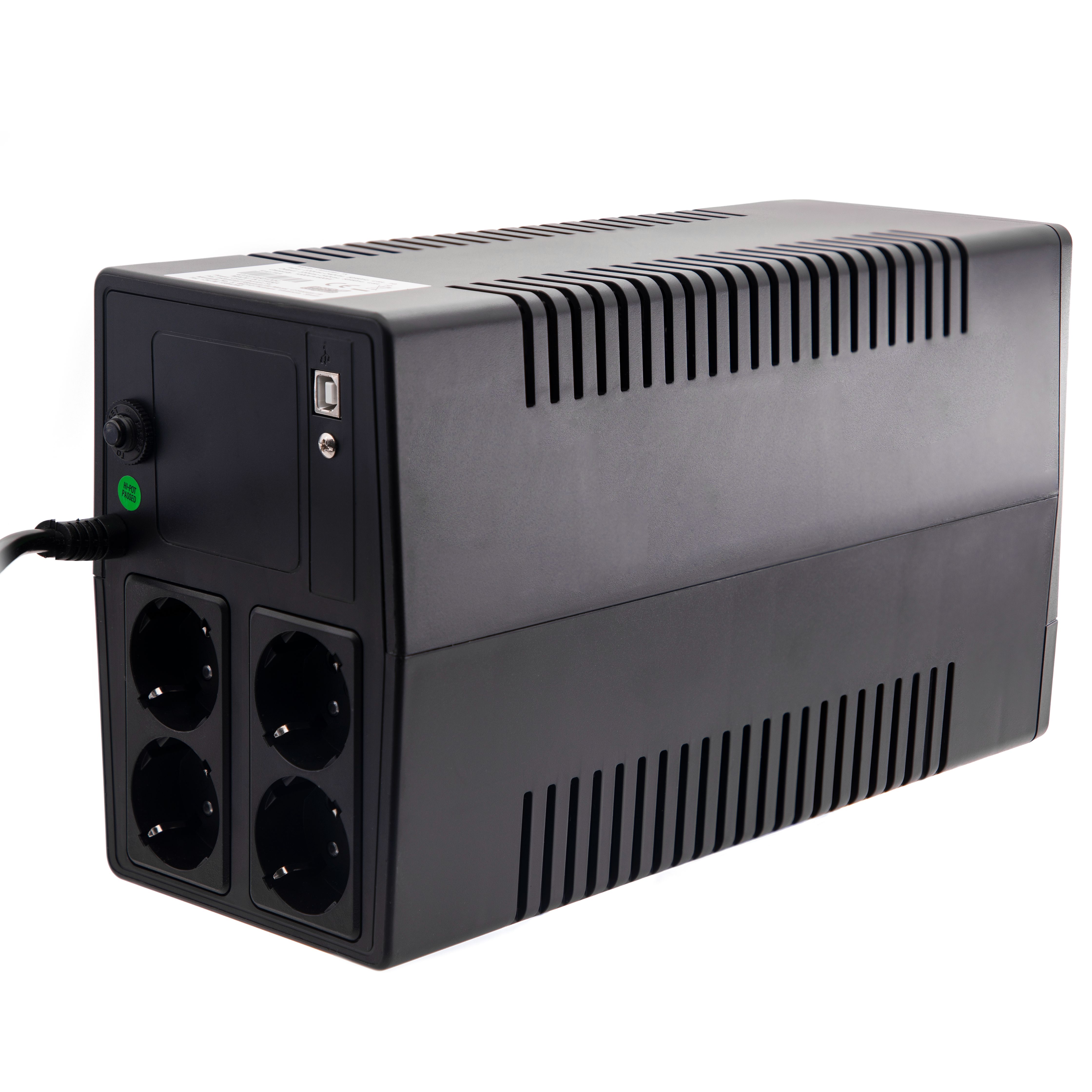 Coolbox - SAI Guardian II 1K, UPS, 1000VA/600W, 4 tomas SCHUKO, Puerto USB, Software de Gestión