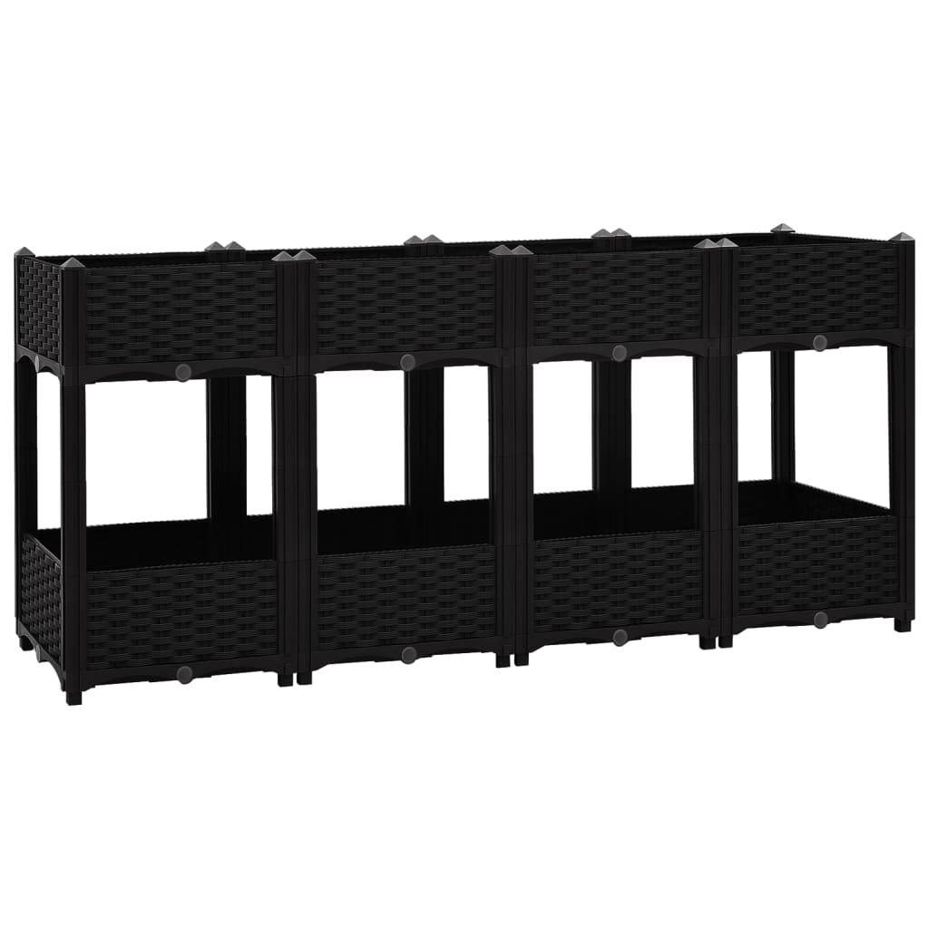vidaXL Arriate 160x40x71 cm polipropileno Color Gris oscuro,  Marrón,  Negro y mas