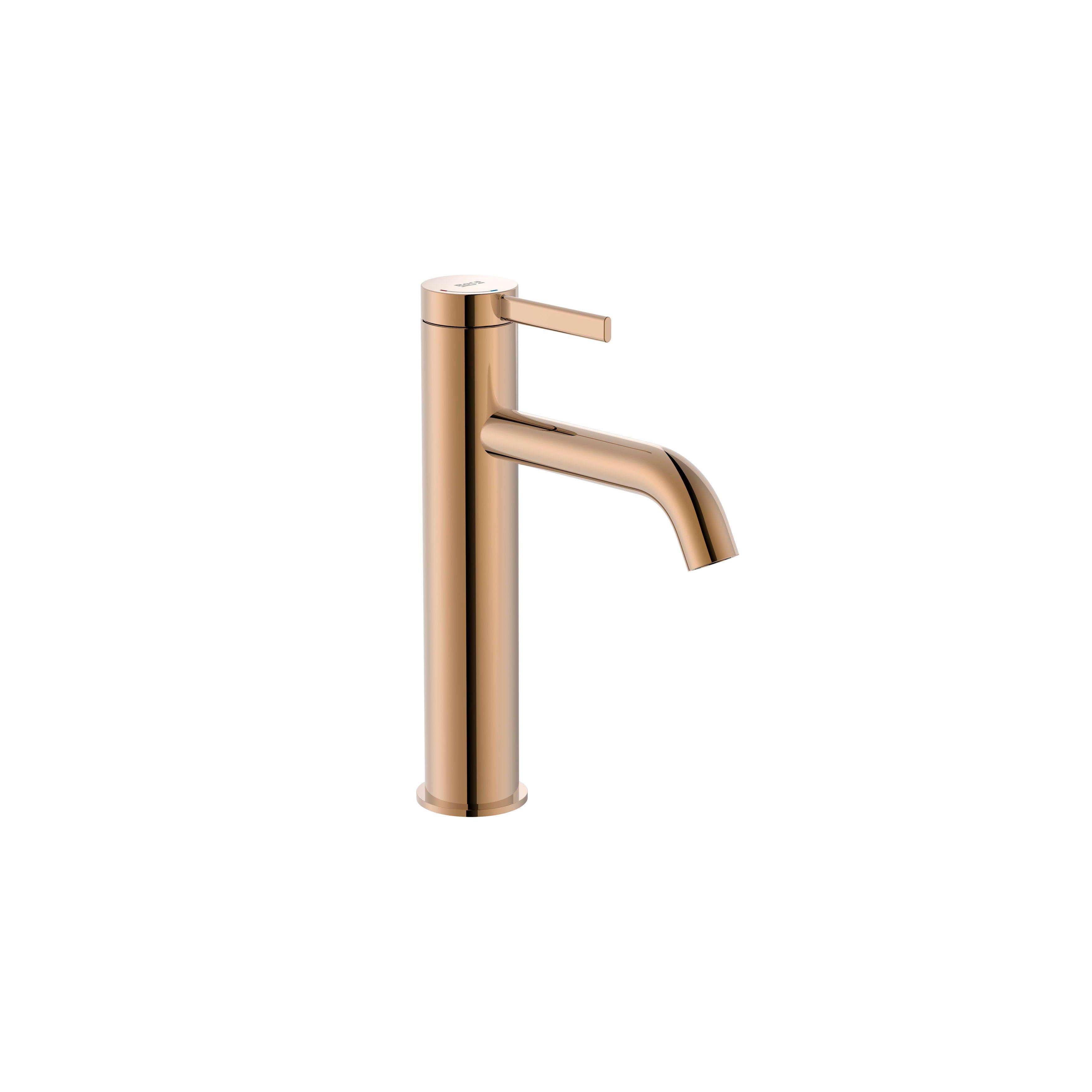 ROCA A5A3C9ERG0 ONA Grifo Monomando Lavabo Desagüe Clic Clac Caño Mezzo Oro Rosa - ref: A5A3C9ERG0