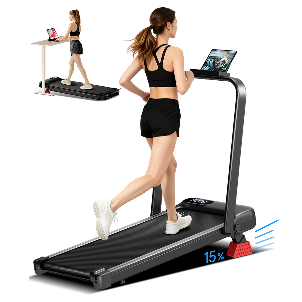 ROBORE U18F Cinta de Correr Plegable 15% Inclinación, 2.5HP Silenciosa 45dB, 10.5km/h, 136KG, Correa 92.5×39cm, Sin Montaje, Mando a Distancia, Para Hogar y Oficina, Negra