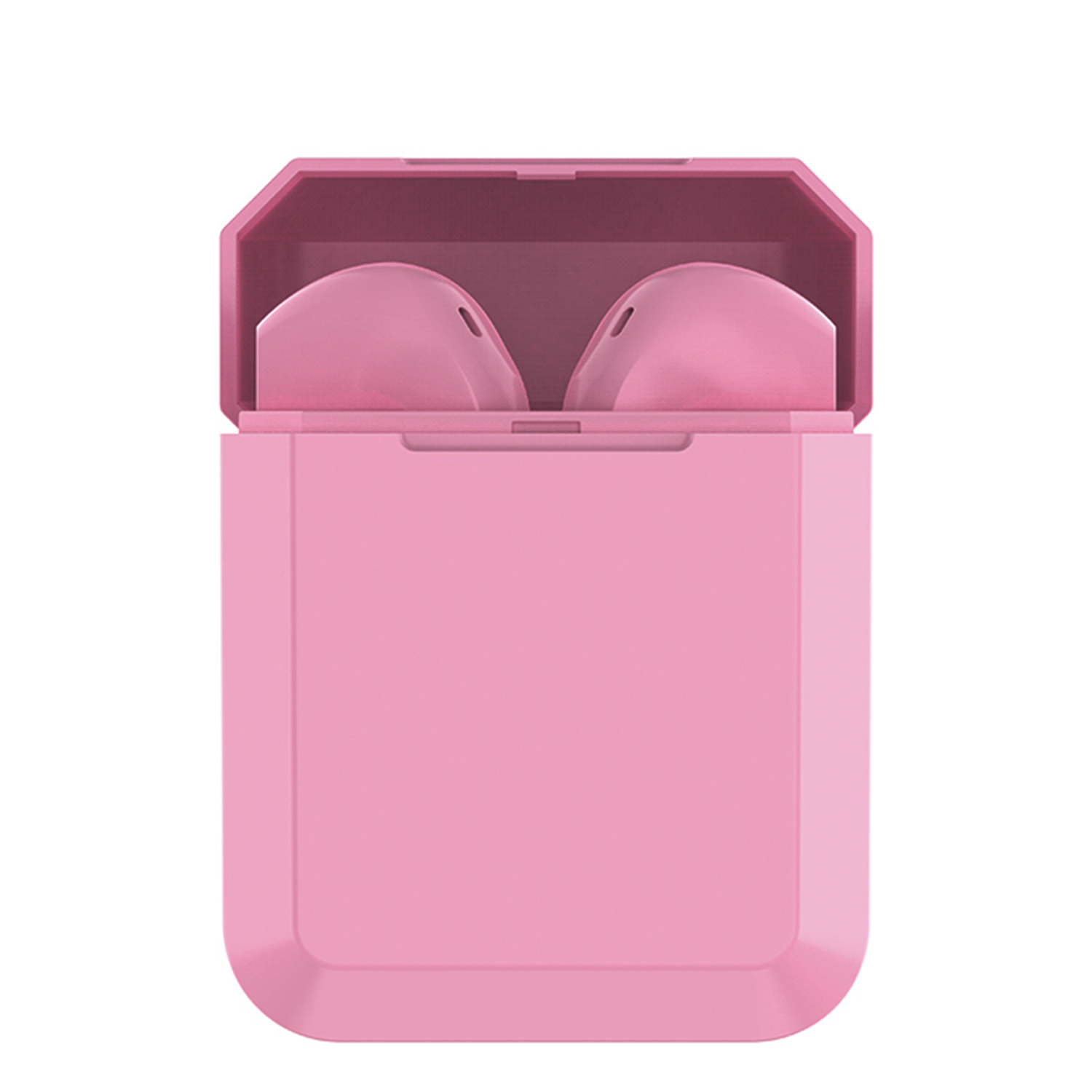 DAM Auriculares TWS i2 Bluetooth 5.0 táctil con base de carga diseño ergonómico exclusivo poligonal.Cancelación ruido ambiental. 4,3x2,2x5,3 Cm. Color: Rosa Oscuro