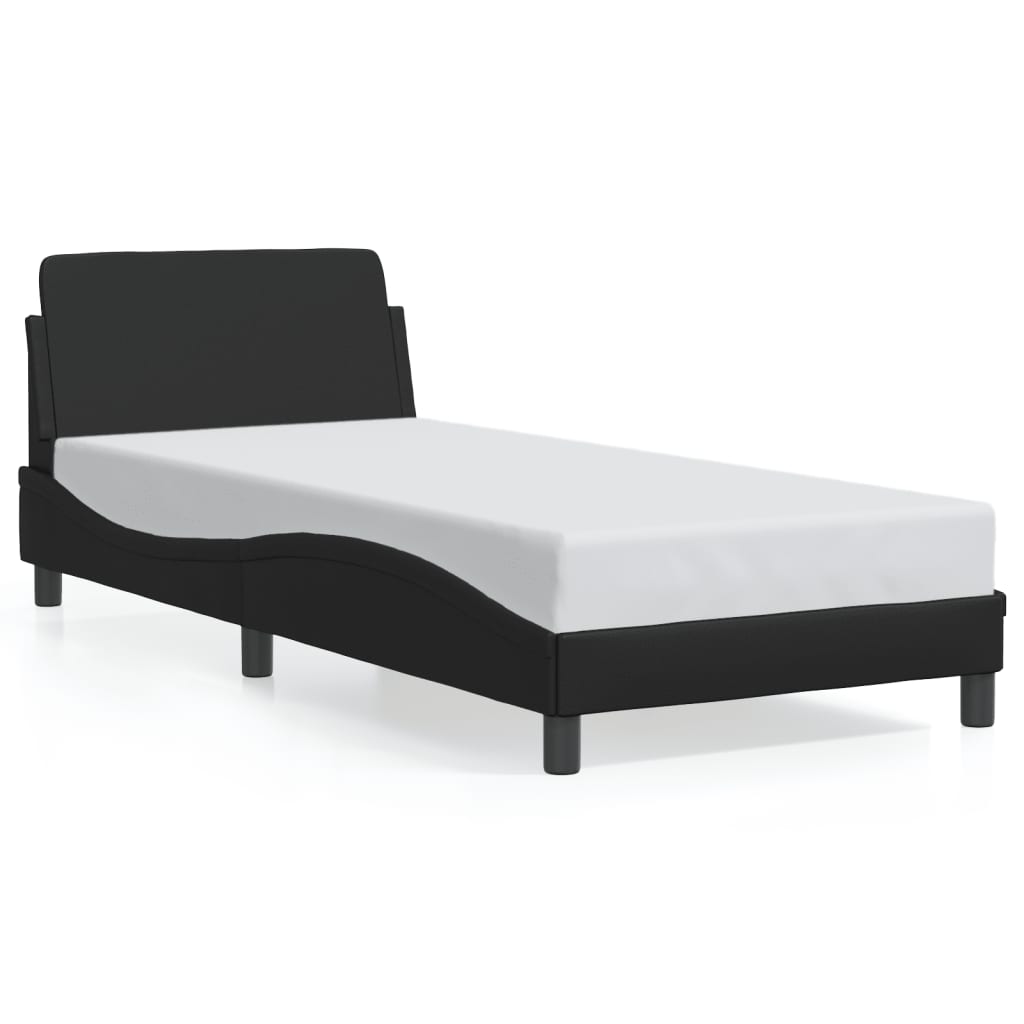 vidaXL Estructura de cama Dover cuero sintético negro 80x200 cm