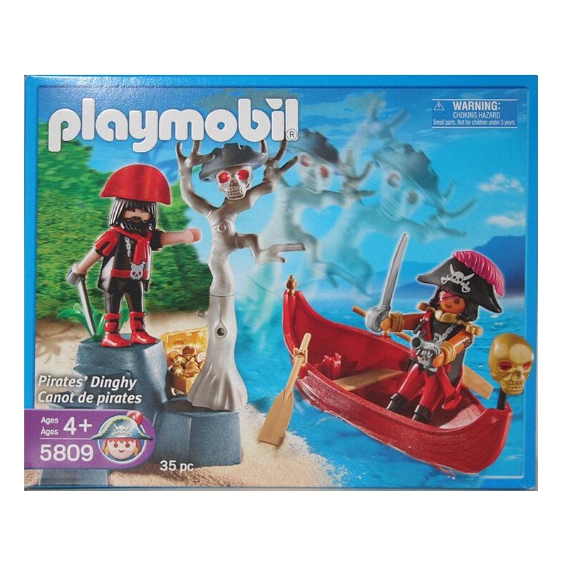 Playmobil - Figuras coleccionables de Bote con piratas, 5809, Tienda con Licencia Oficial