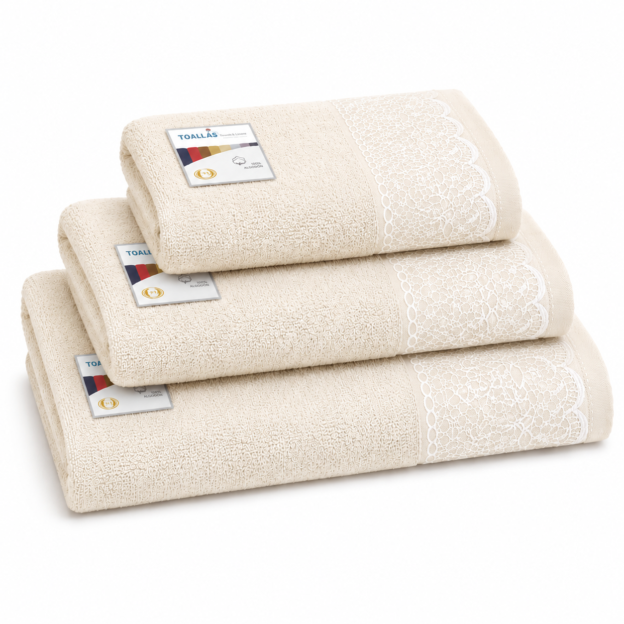 Juego de 3 Toallas de Baño 100% Algodón, Alta Absorción y Secado Rápido, Toallas Suaves para Baño, Lavabo y Manos (100x150, 50x100 y 30x50 cm), 10 Colores Disponibles