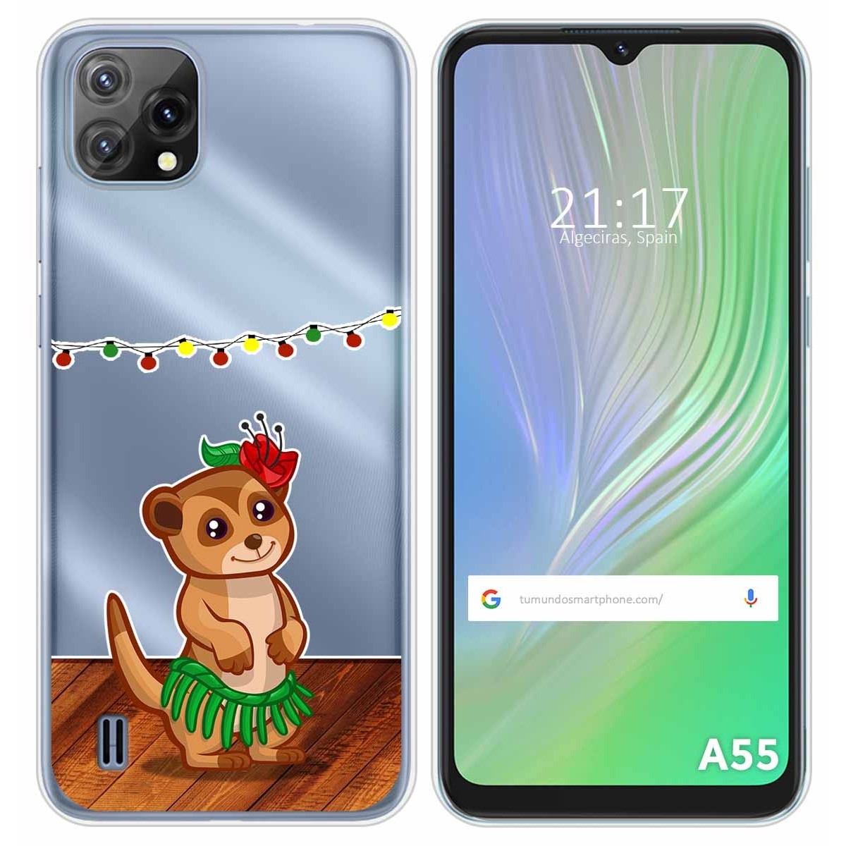 Funda Silicona Transparente para Blackview A55 diseño Suricata Dibujos