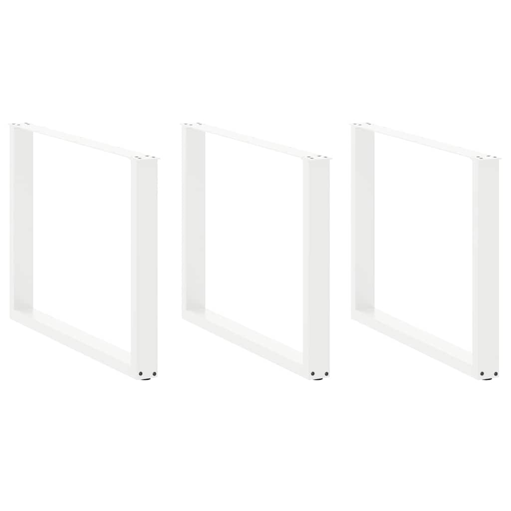 vidaXL Patas para mesa de comedor en forma de U (3 unidades) 100 x (72-73) cm, acero