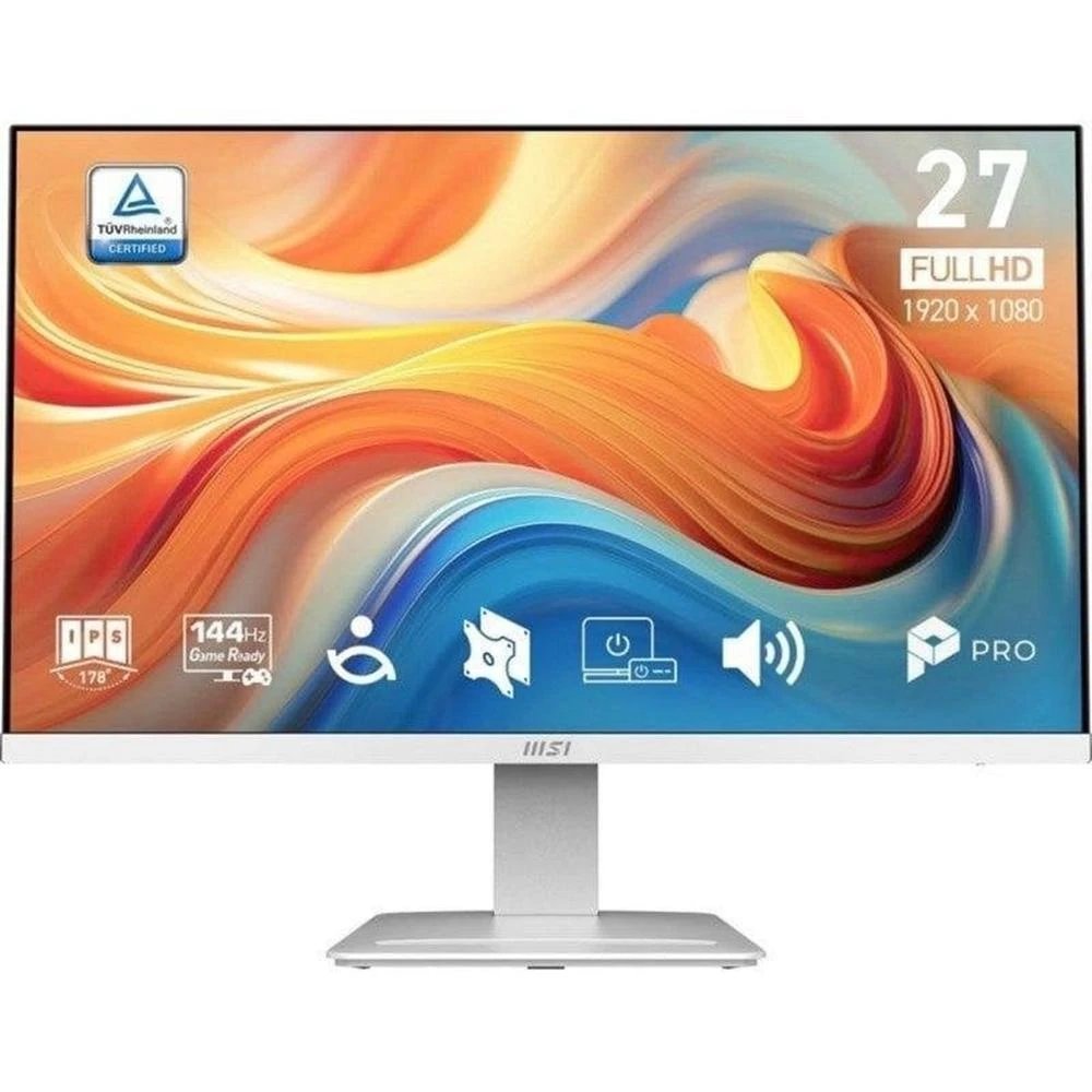 Monitor de Oficina y Teletrabajo IPS MSI 27" Full HD MP273W E14A 9S6-3PB4CH-26 | 144hz, 1 ms, 16 :9, Conectividad HDMI, DisplayPort, Adaptive-Sync, Compatible VESA 100x100