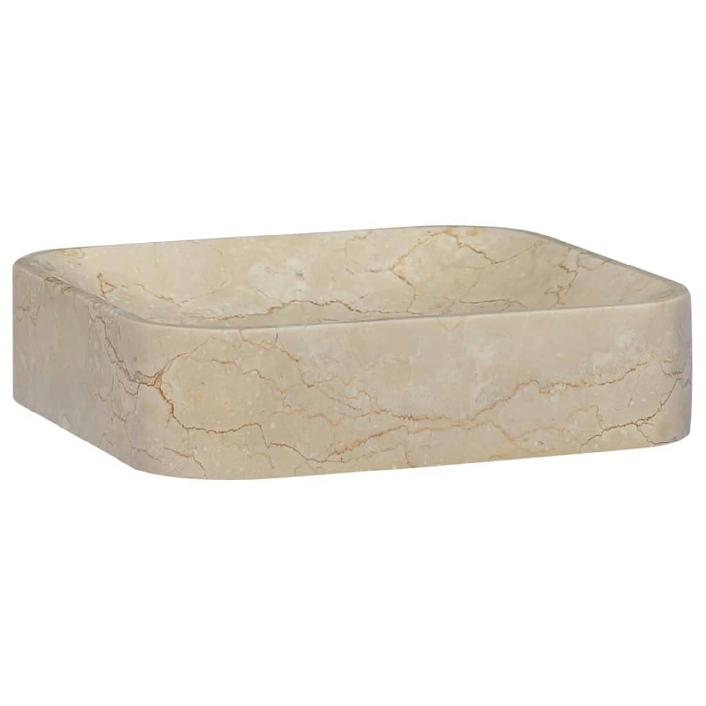 Vidaxl Lavabo de Mármol 40x40x10cm Crema