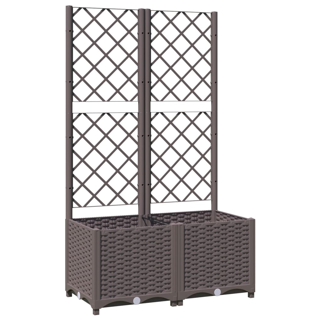 vidaXL Jardinera con enrejado PP 80x40x136 cm Color Gris oscuro,  Marrón,  Negro y mas