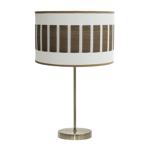 Sobremesa alto ivanna 1xe27 cuero/blanco-madera oscura 62x30x30 cm