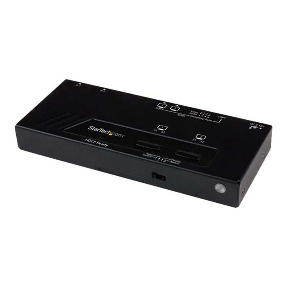 HUB Switch puertos 2 entradas HDMI, 2 salidas HDMI (total 4 puertos) STARTECH VS222HDQ  | HDMI, Negro