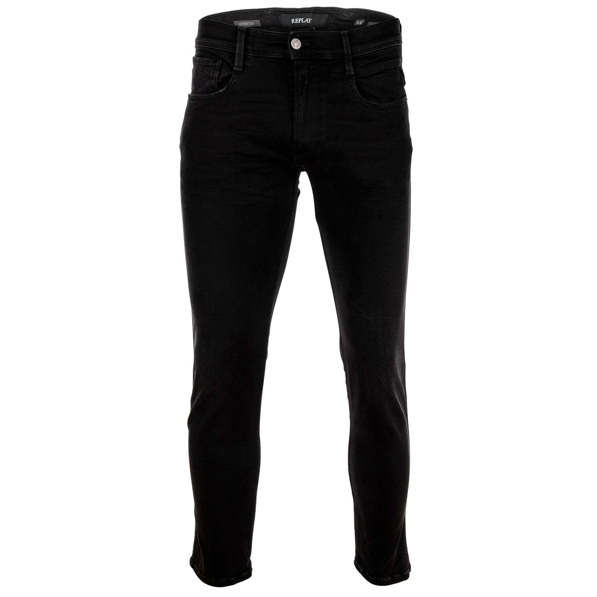 REPLAY Vaqueros hombre - Hyperflex ANBASS, denim stretch, largo 32, slim fit Hyperflex ANBASS