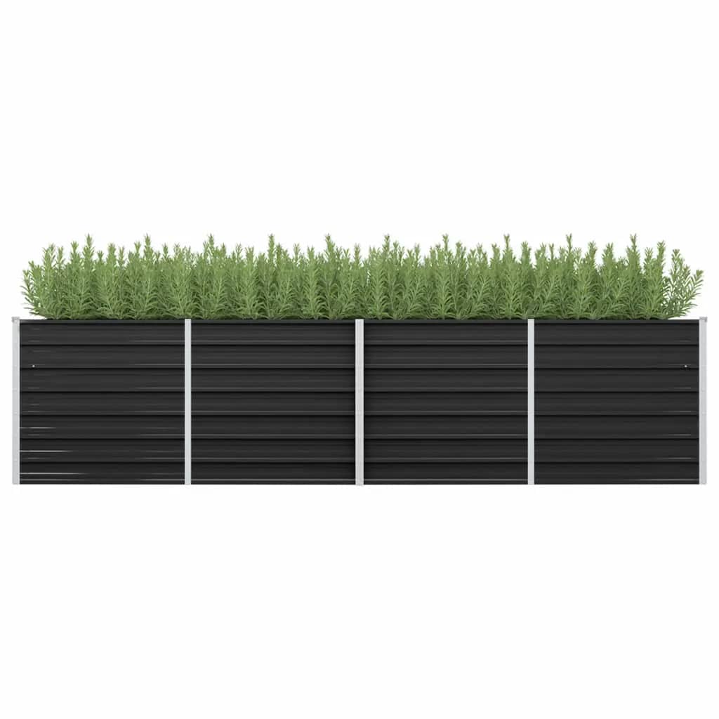 Vidaxl Jardinera Elevada Acero Galvanizado Gris Antracita 160x80x77 Cm