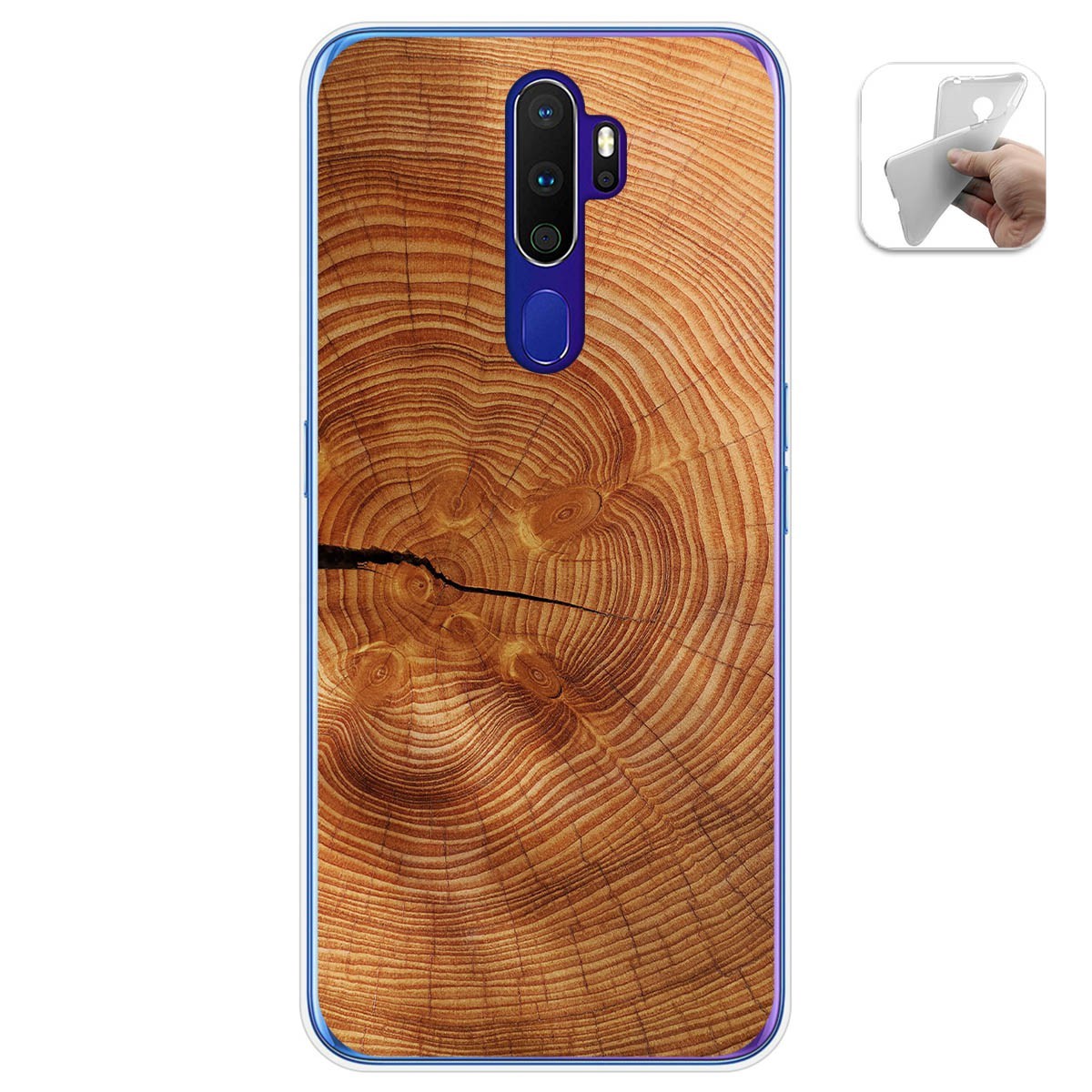 Tumundosmartphone Funda Gel Tpu para Oppo A9 2020 diseño Madera 04 Dibujos