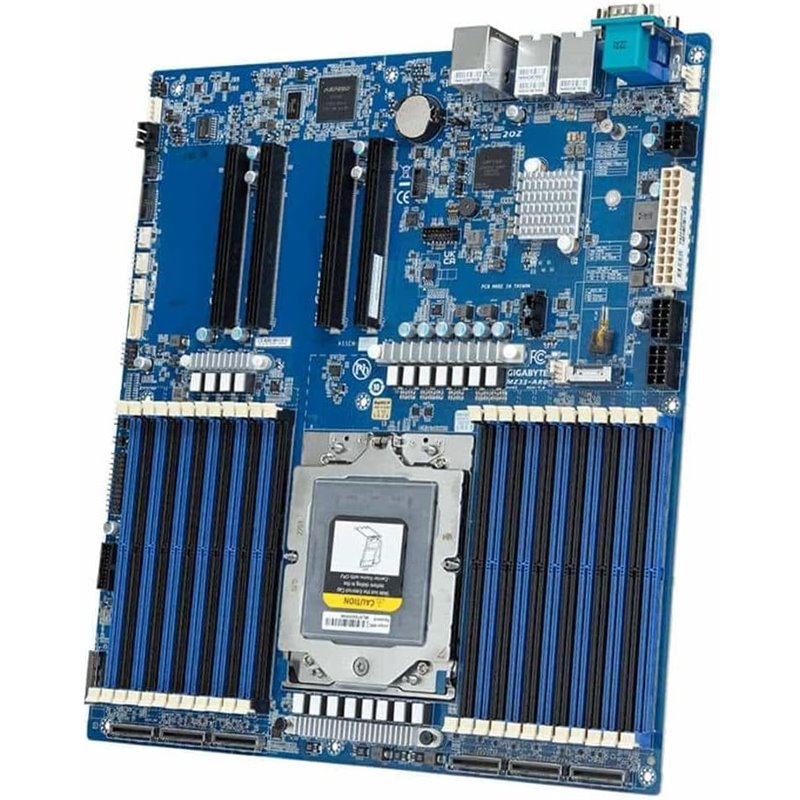 Placa base Gigabyte MZ33-AR0 1x SP5 AMD Epyc 9004 SoC (24x DIMM, 6x MCIO 8i, 1xM.2, 2x10Gbe, IPMI, E-ATX)