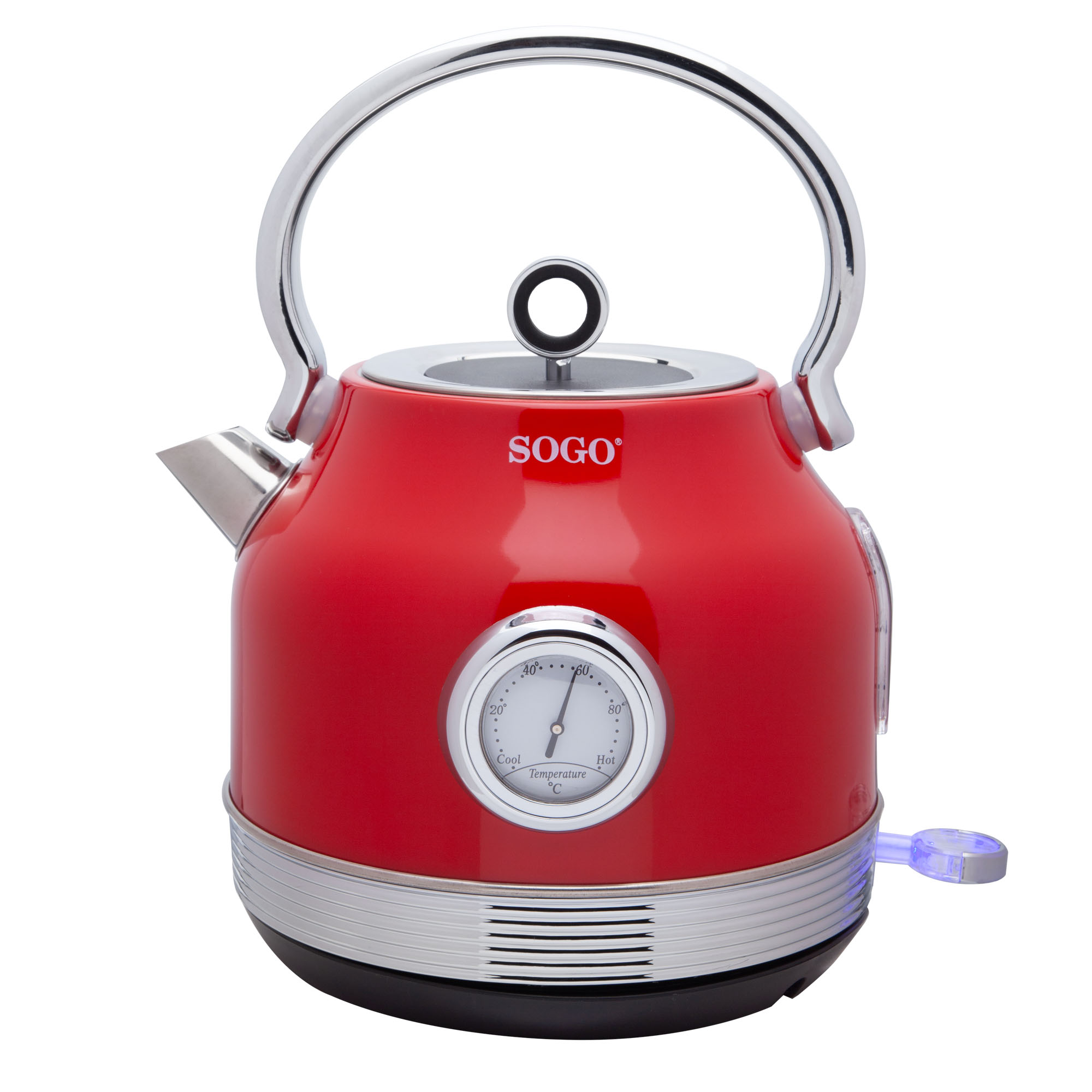 Hervidor Agua Sogo 1,8L Retro Rojo-2200W