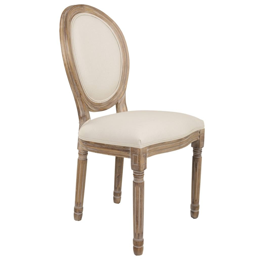 WANDERLUST DECO Silla de madera tapizada color beige 48x46x48/96h cm