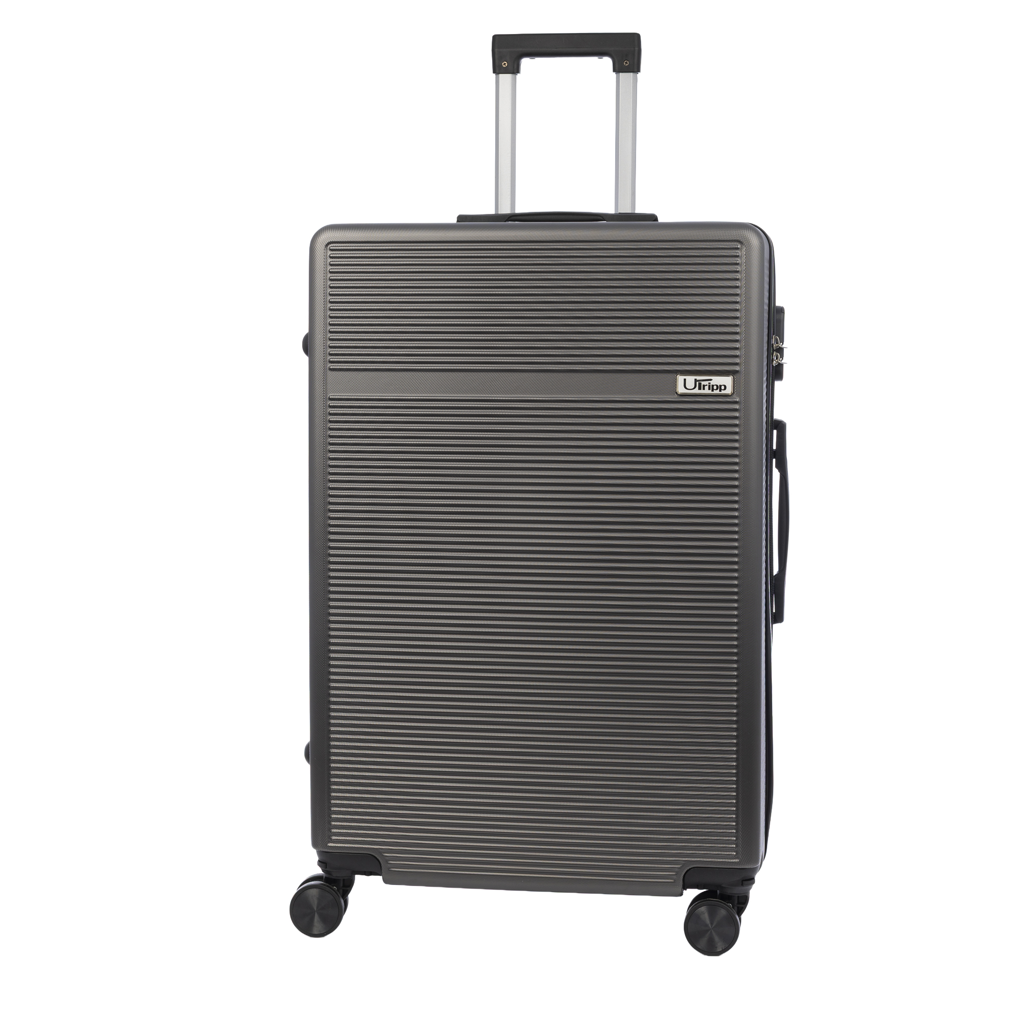 Maleta trolley en material ligero de ABS de alta resistencia. Cerradura numérica y 4 ruedas dobles extraíbles y giratorias 360°.