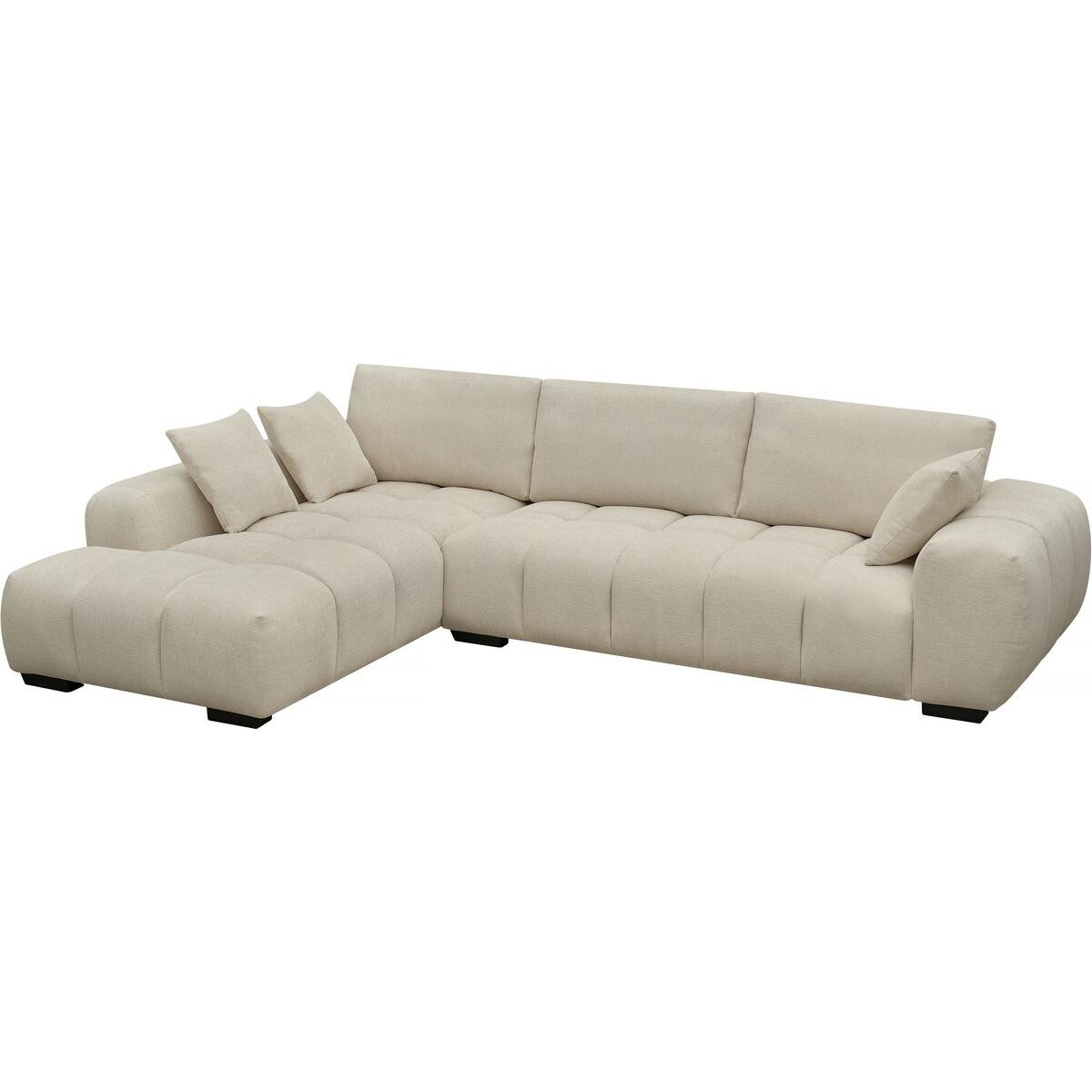 Habitat y Jardin - Sofá esquinero de tela "Monceau" - 3 plazas - Beige