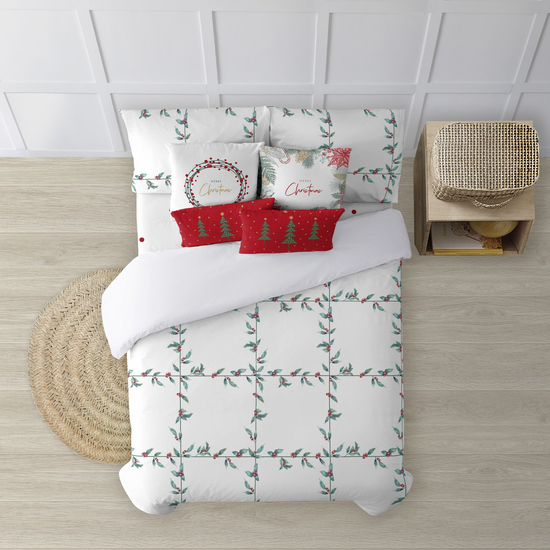 BL BELUM - Funda nórdica terciopelo con botones White Christmas 1 - Funda Nórdica Extrasuave - Funda Nórdica 100% Made in Spain